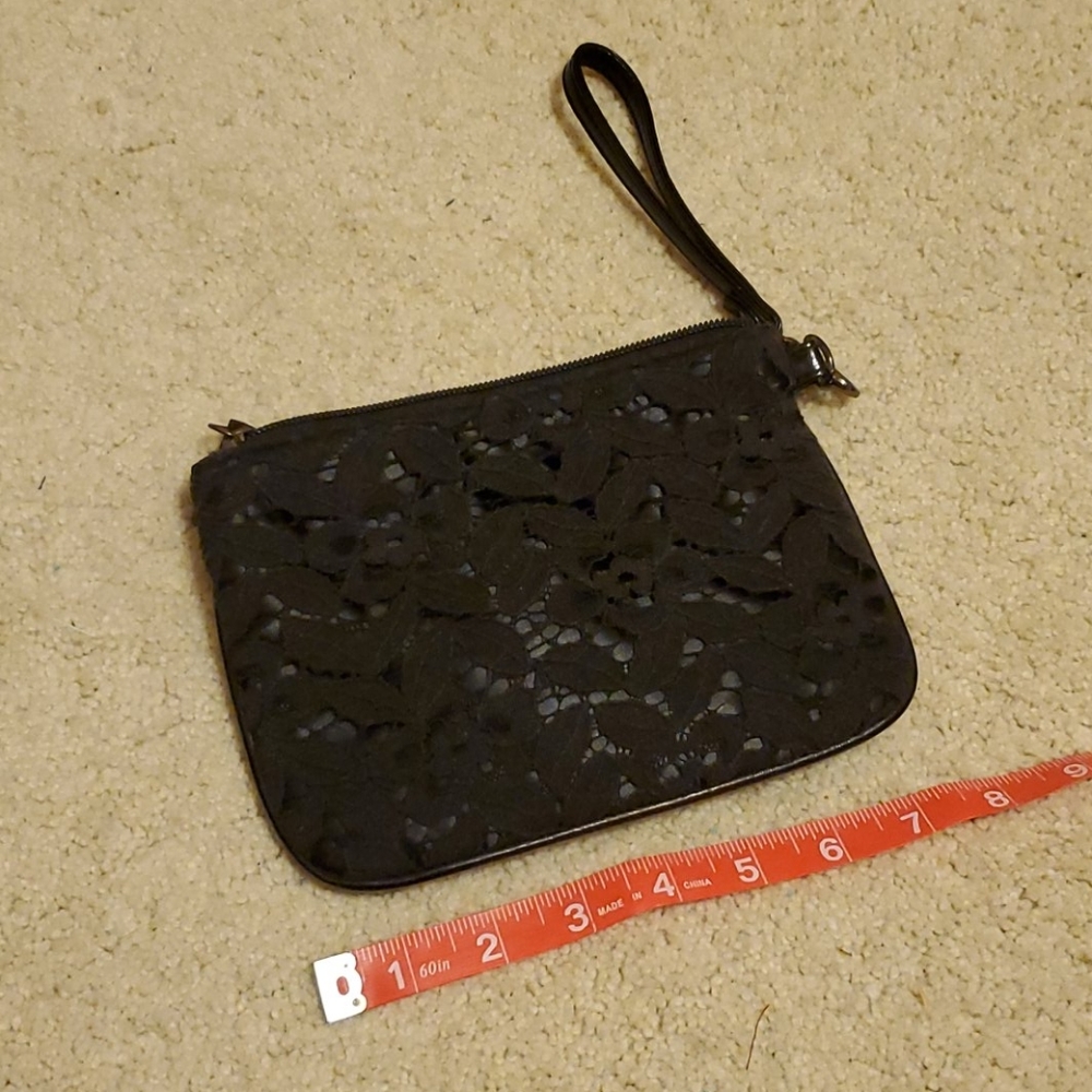 Black and lace clutch
